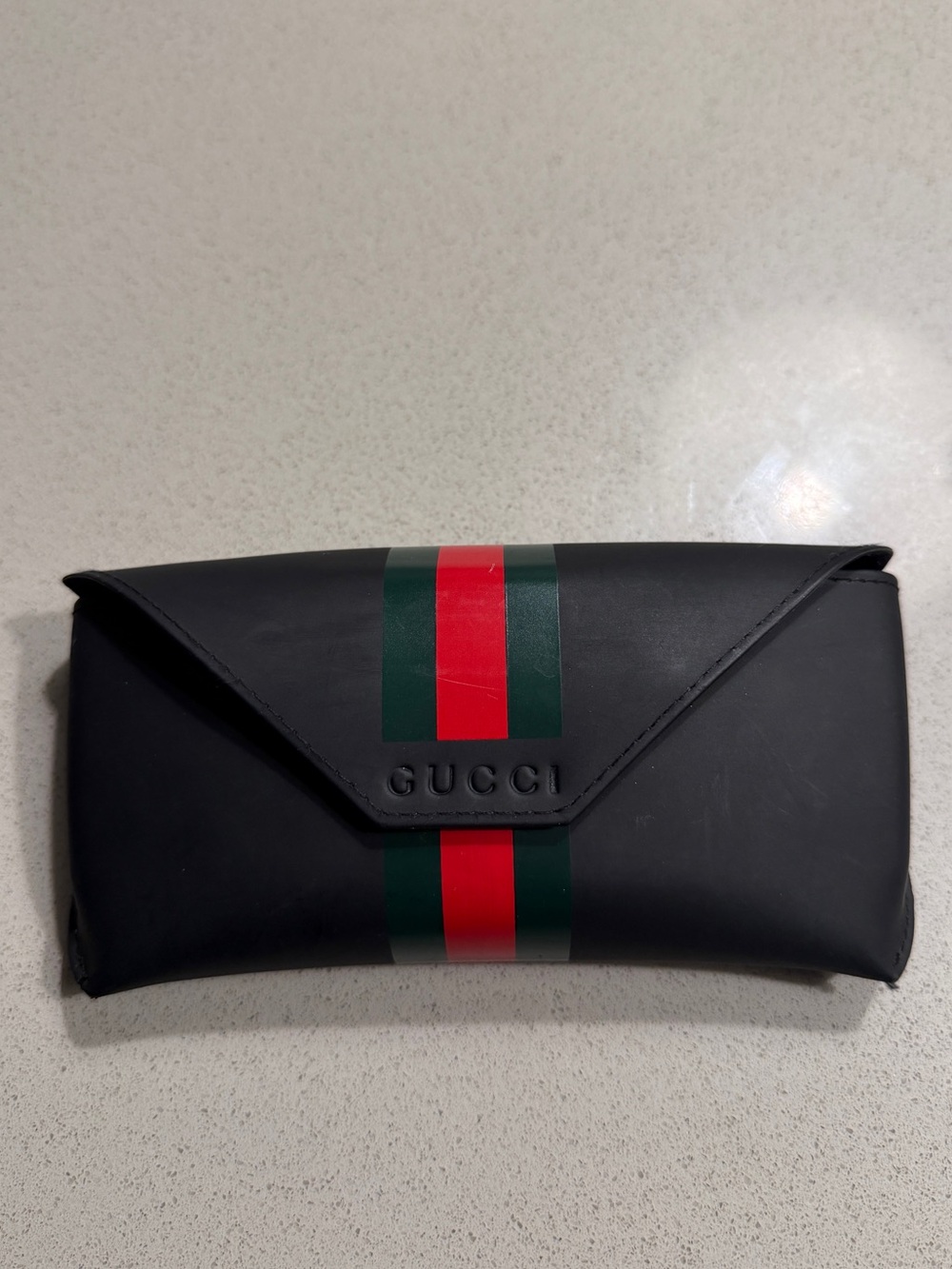 Gucci Sunglass Case with Red and Green Stripe